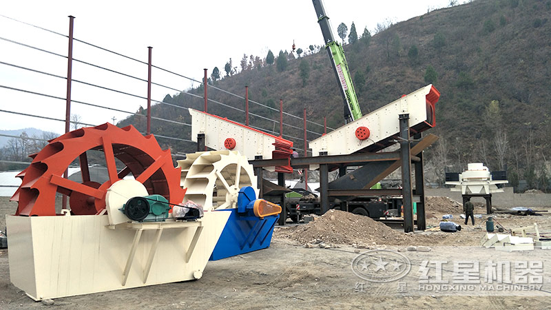 輪式小型砂石分離機(jī)多少錢一臺，帶生產(chǎn)線案例